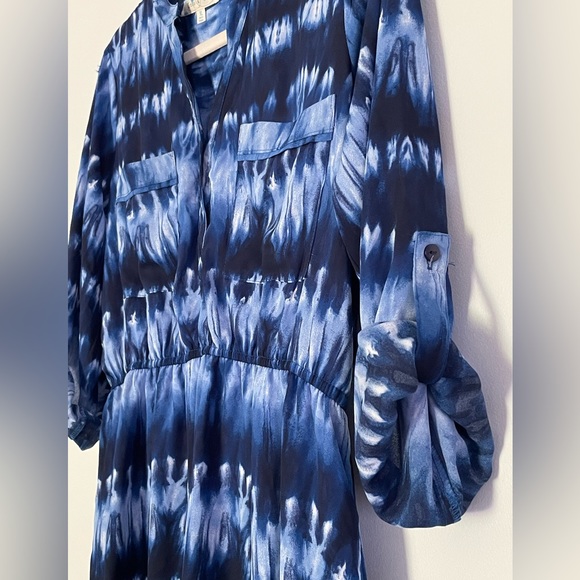 Cloud & Sky Blue Tie Dye  Shirt Dress Women's XL G44 - Picture 3 of 9